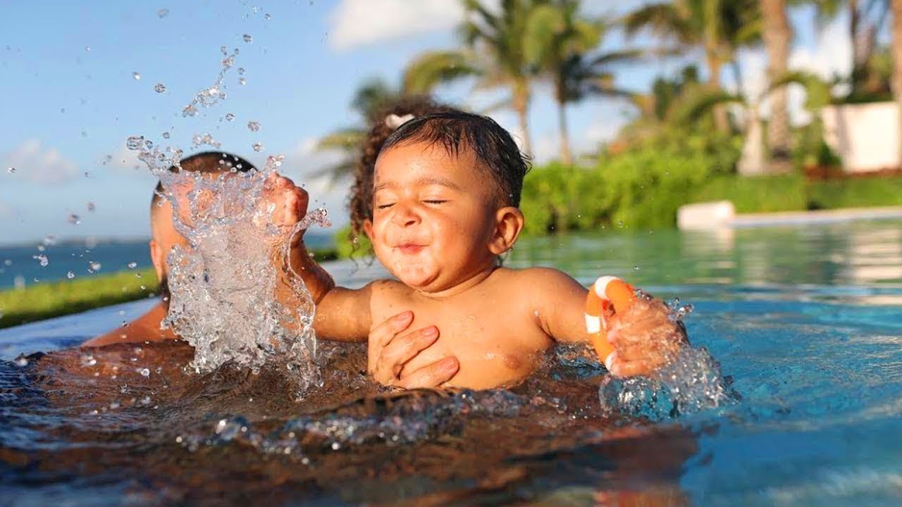 SUER CUTE 😍 | DJ Khaleds Son, ASAHD Learning How To Swim 🦁