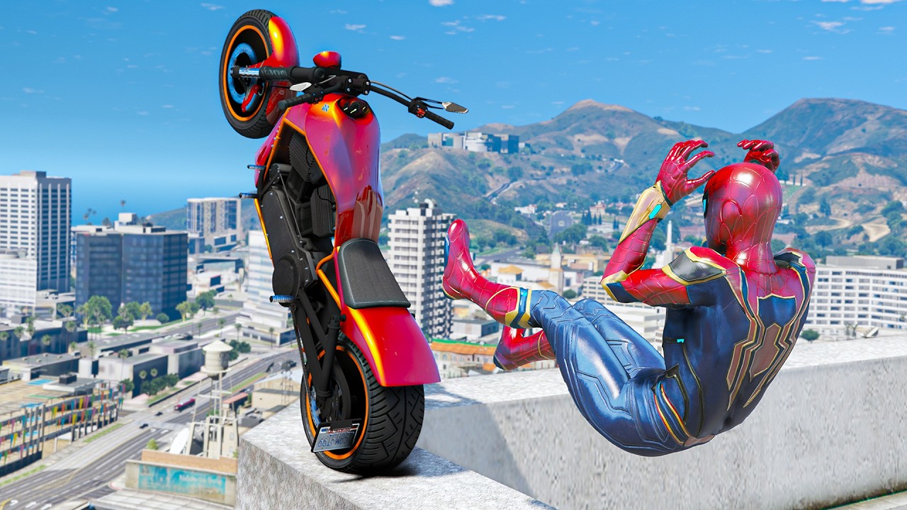 GTA 5 IRON SPIDERMAN Ragdolls (Euphoria Physics Showcase) #8