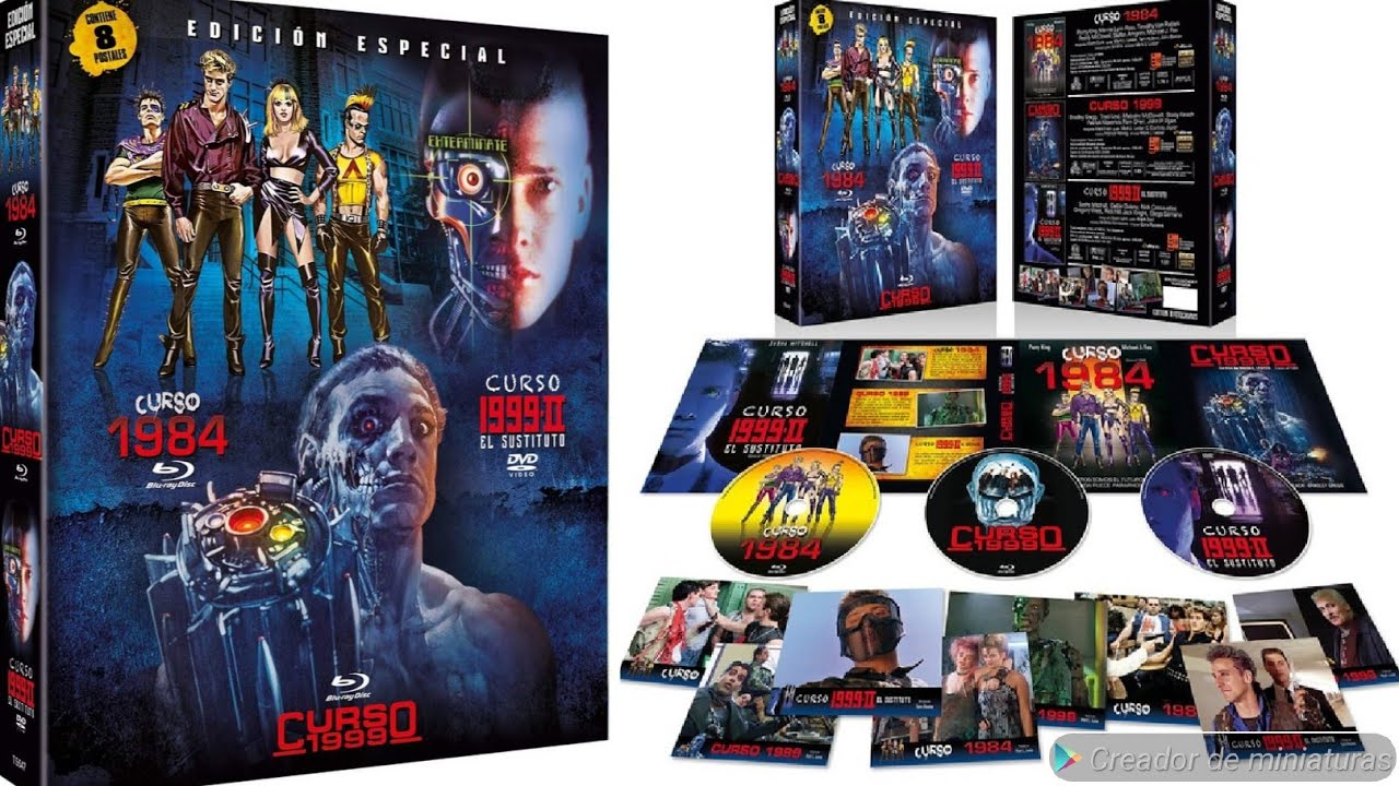 Trilogía Curso 1984+Curso 1999+Curso 1999 II+8 postales digipak bluray limitado numerado unboxing