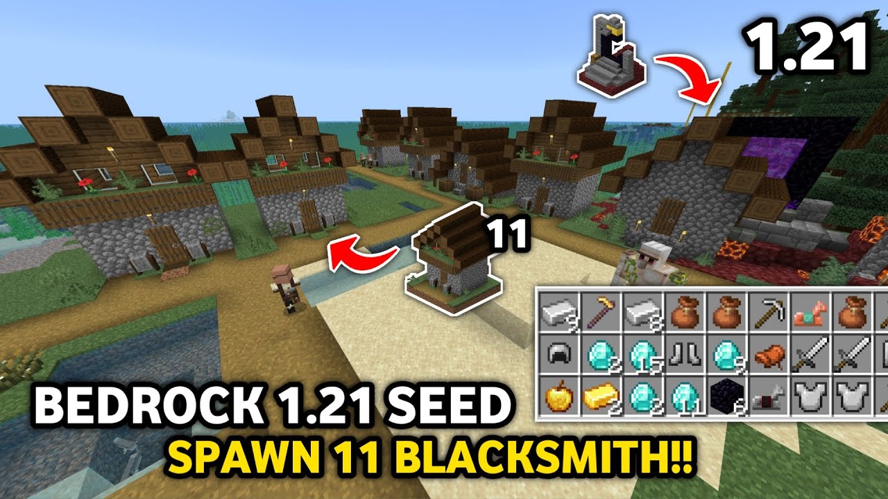[Bedrock Seed] Minecraft 1.21 Seed Spawn 11 Blacksmith!!🔥 - Part 40
