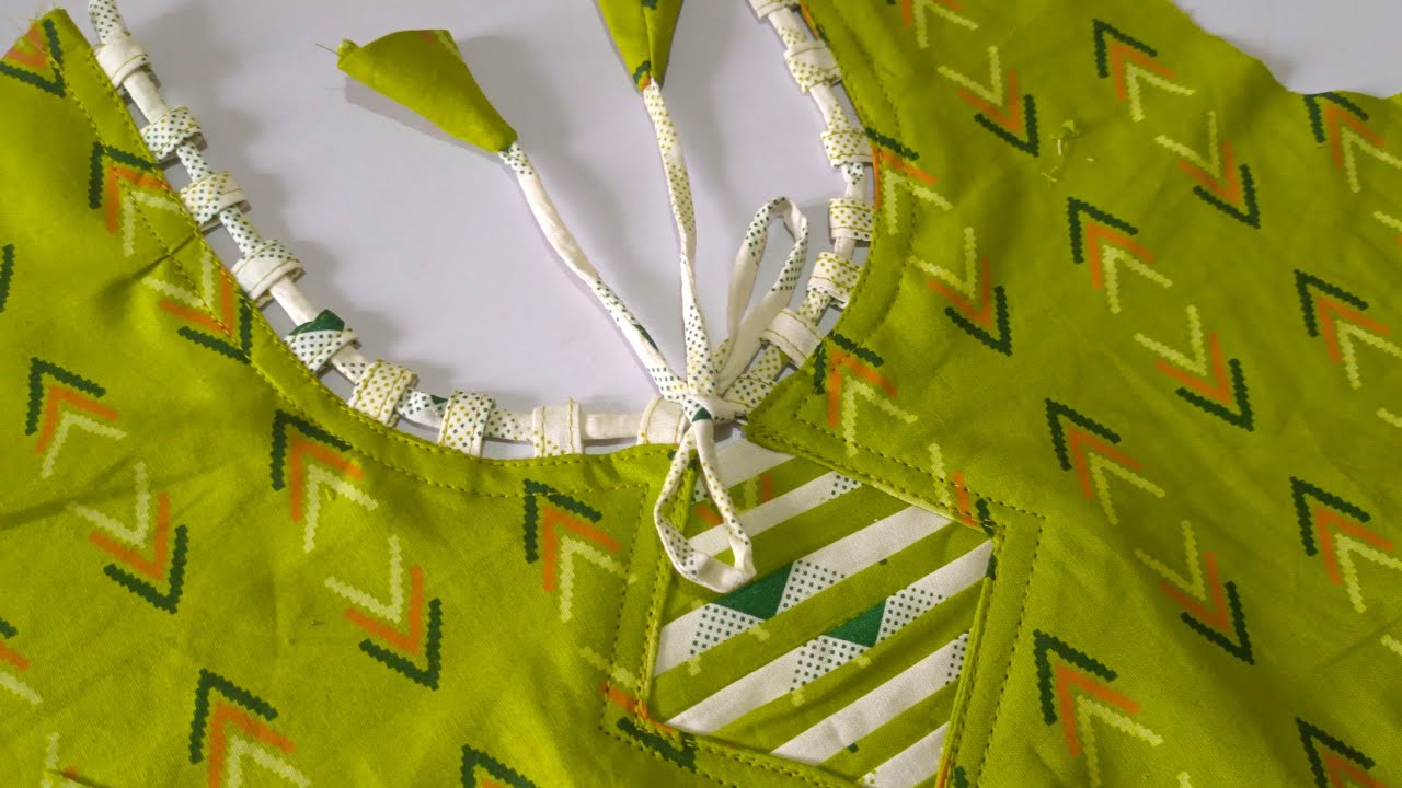 simple neck design cutting and stitching