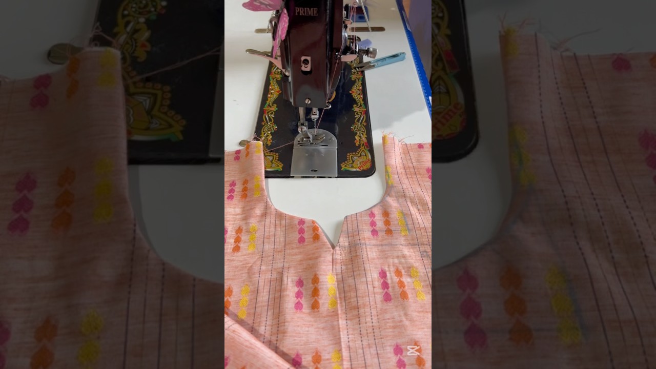 How to churidar neck design cutting & stitching/ Canvas neck stitching #viralvideo #easy #song #fyp