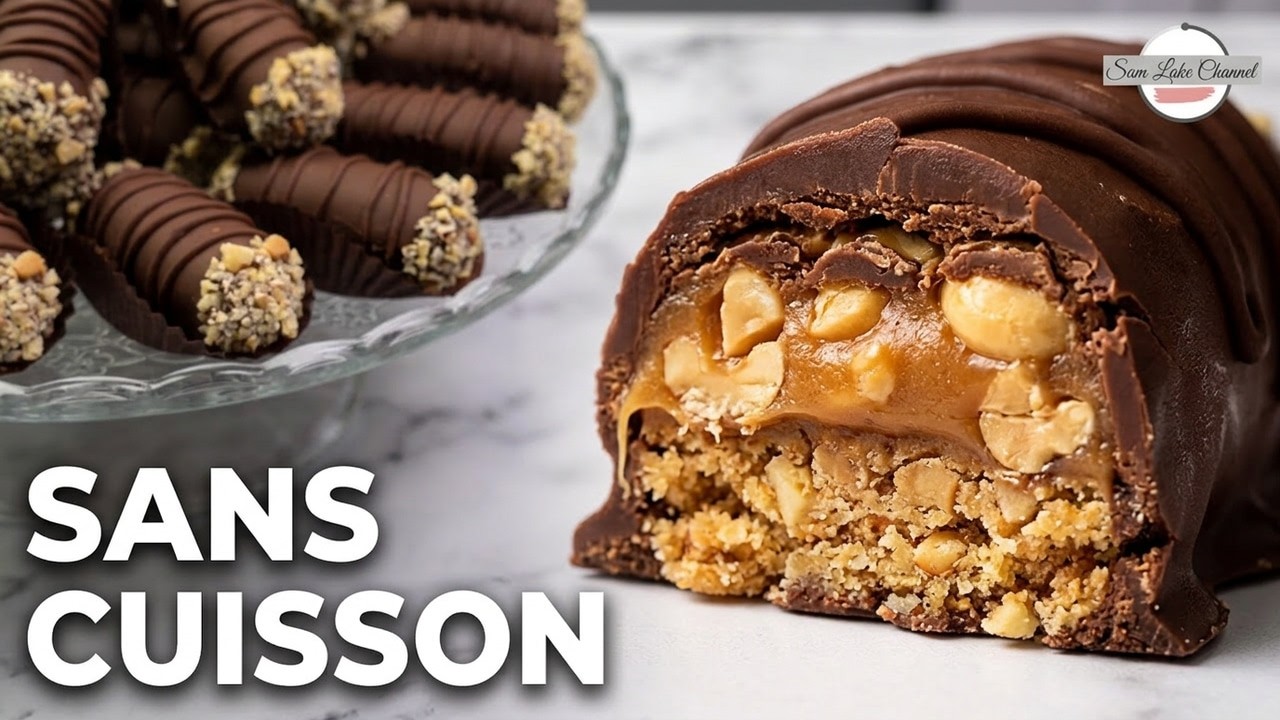 Délicieuses Barres Chocolat Cacahuètes goût Snickers | Sans Cuisson