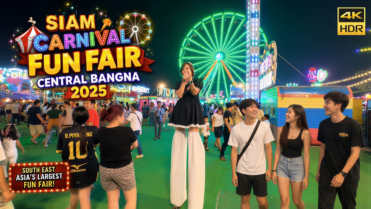Full Tour at the largest fun Fair in Thailand - Siam Carnival Fun Fair Central Bangna 2025