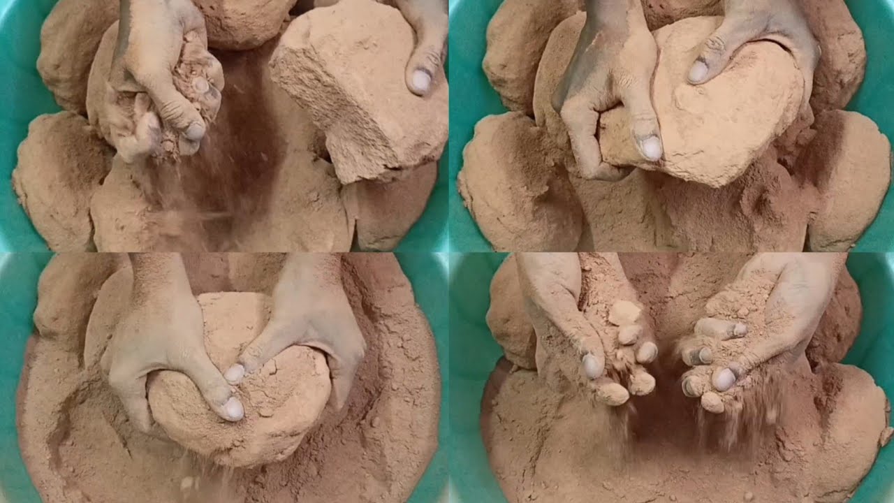 Soft Crispy Powdery Red Sand Dry Crumbling & Powder Play ASMR