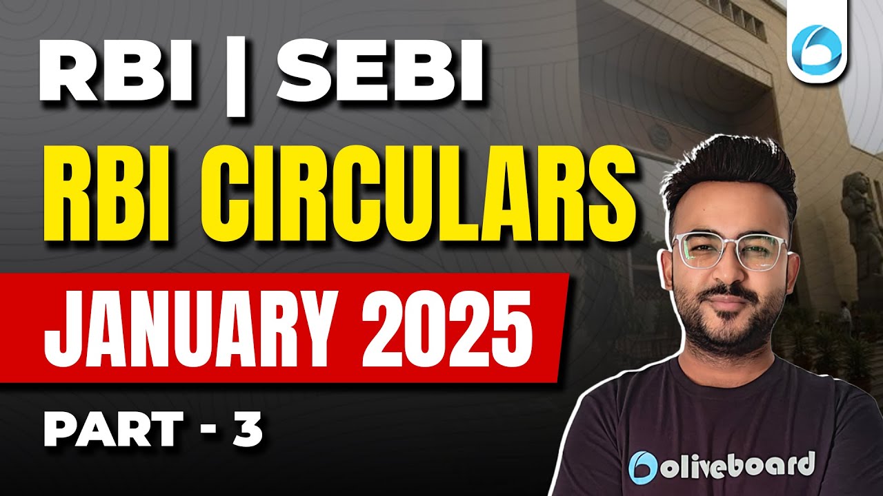 RBI Circulars | January 2025 | Part 3 | RBI Grade B 2025 | RBI Finance Current Affairs