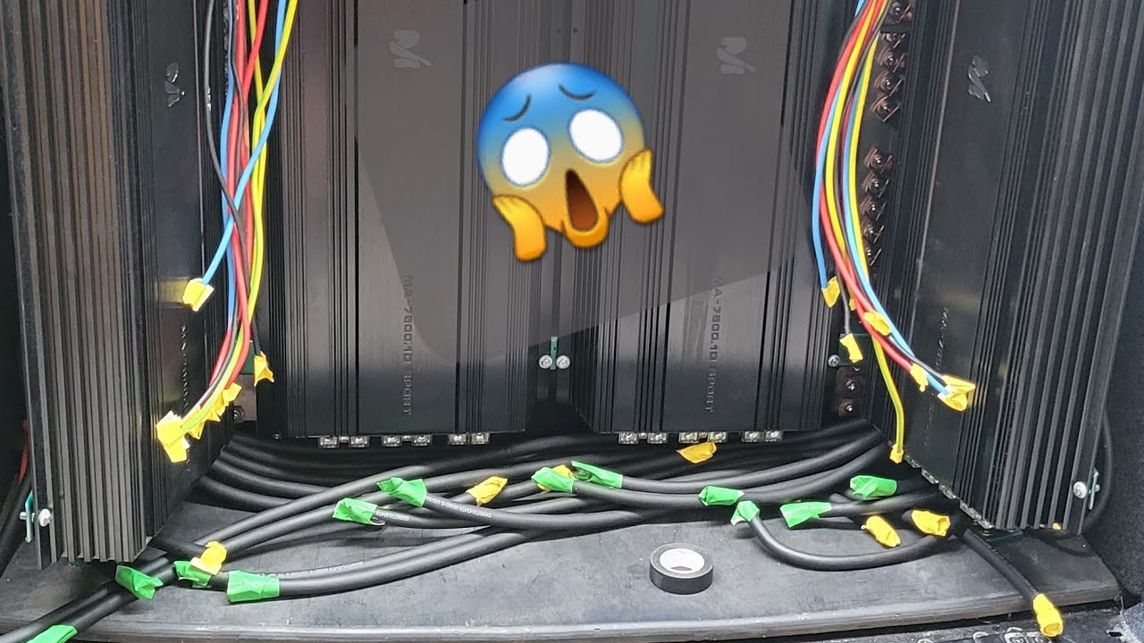 VW Caddy Car Audio #6 Wzmacniacze już na miejscu