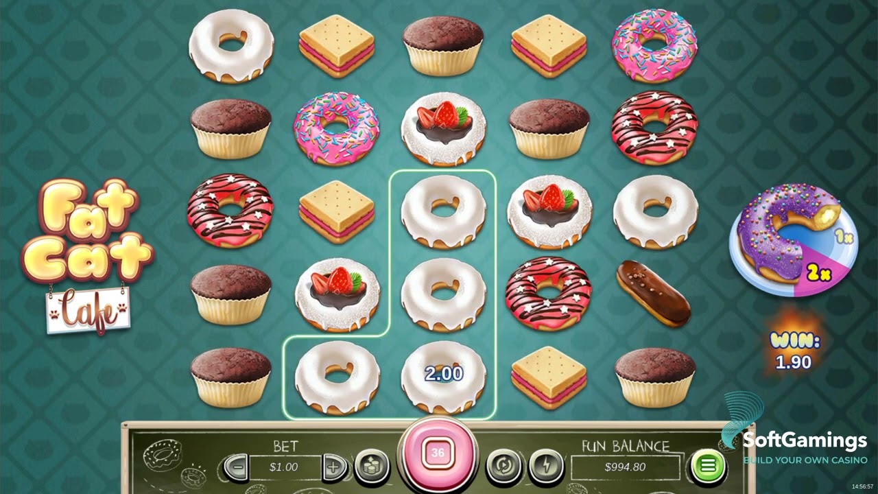 Real Time Gaming (RTG Slots) - Fat Cat Caf&eacute; - Gameplay Demo