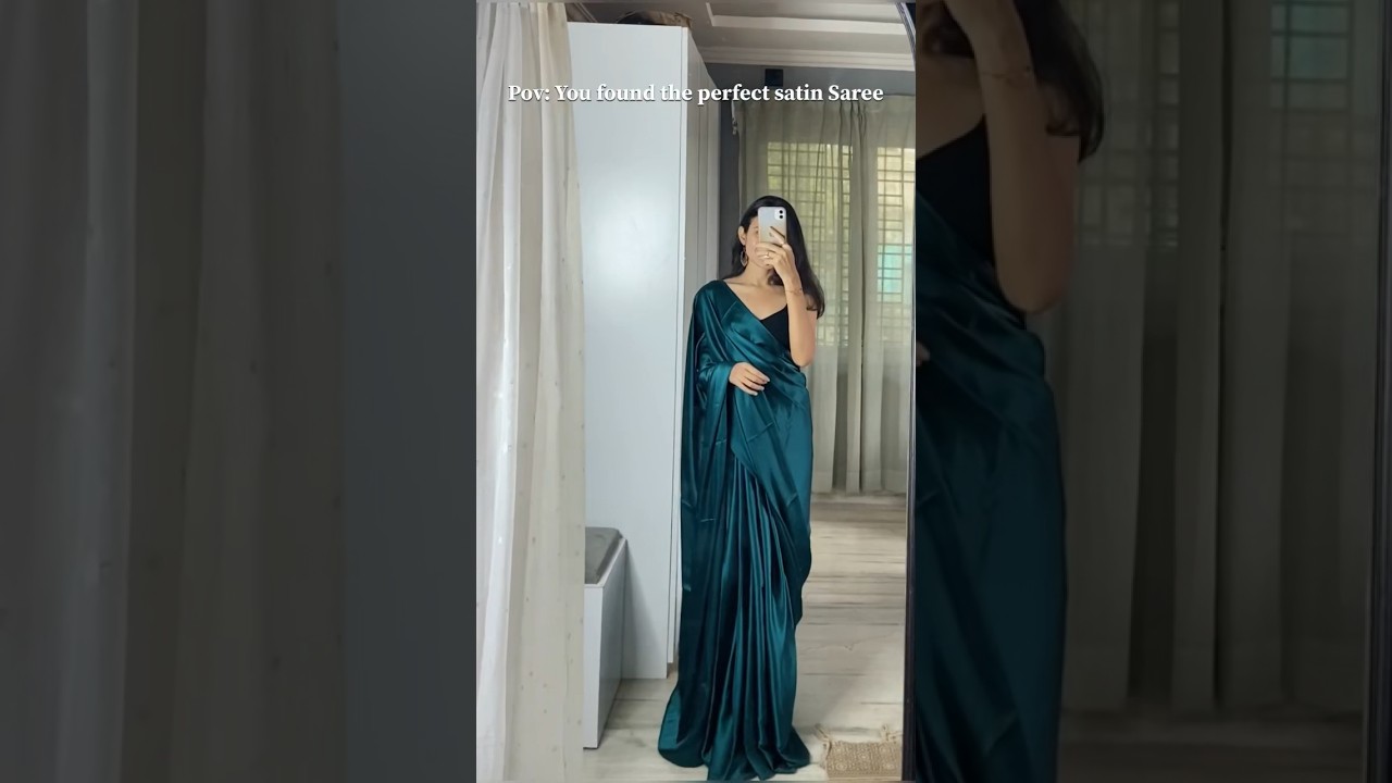 Unboxing the perfect satin saree from SWATANTRA | #shorts #saree #yt #ytshorts #shortsyoutube