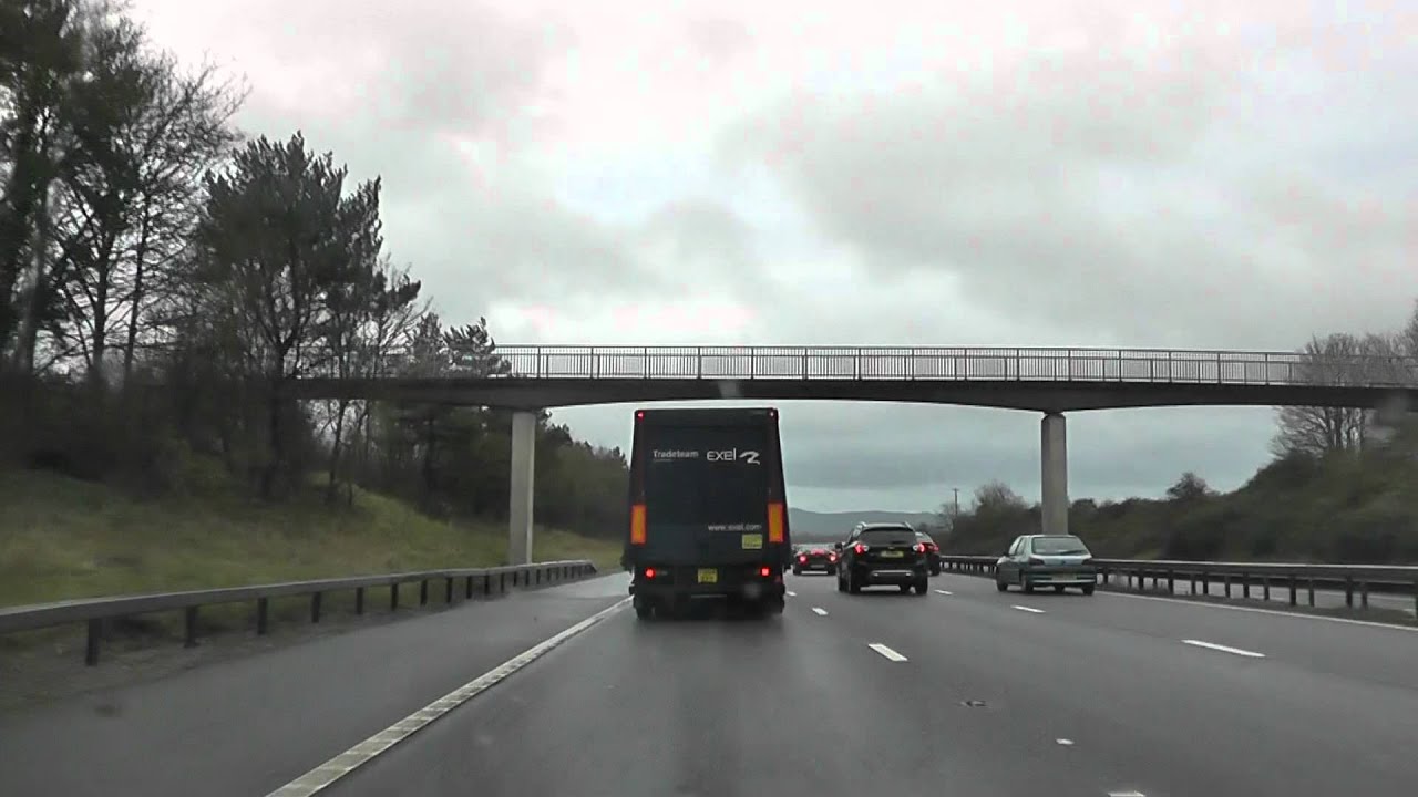 Driving On The M5 From J24 (Minehead) To J25 (Taunton Honiton Yeovil Weymouth), England