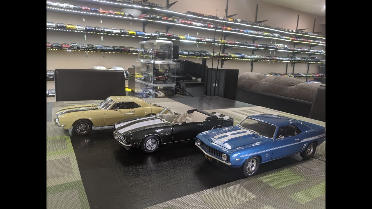 1:18 Diecast Review Unboxing of 67-68-69 Chevy Camaros by Acme, Ertl, Highway 61