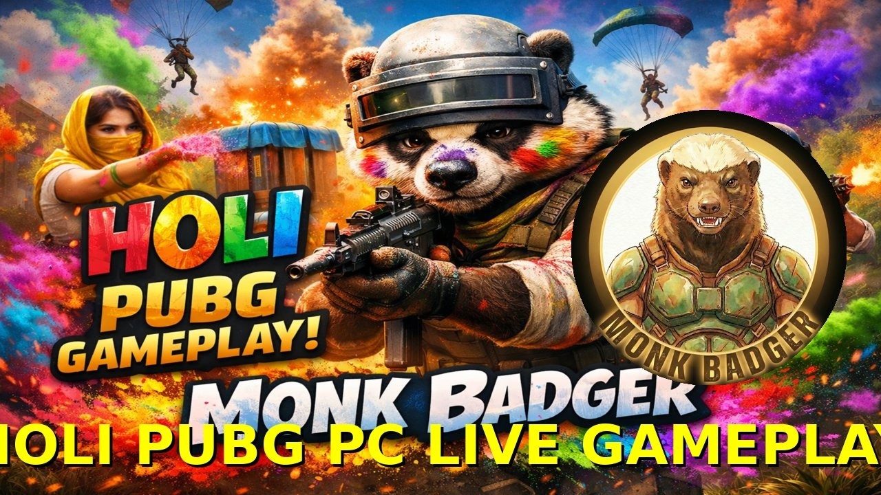 🔴LIVE HOLI ON PUBG PC GAMEPLAY | MONK BADGER
