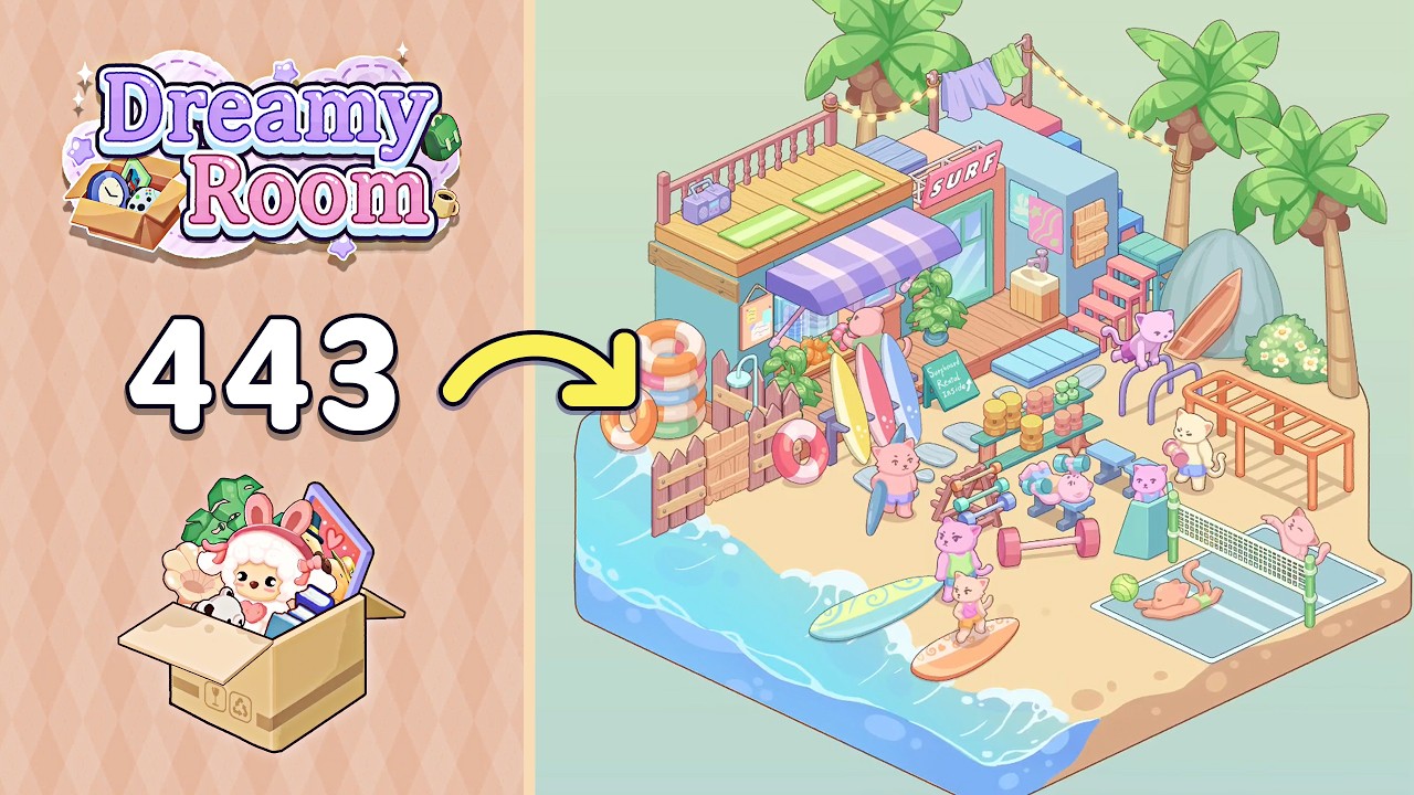 Dreamy Room Level 443 Beach Fitness Area | Complete Walkthrough & Solutions! 🎯