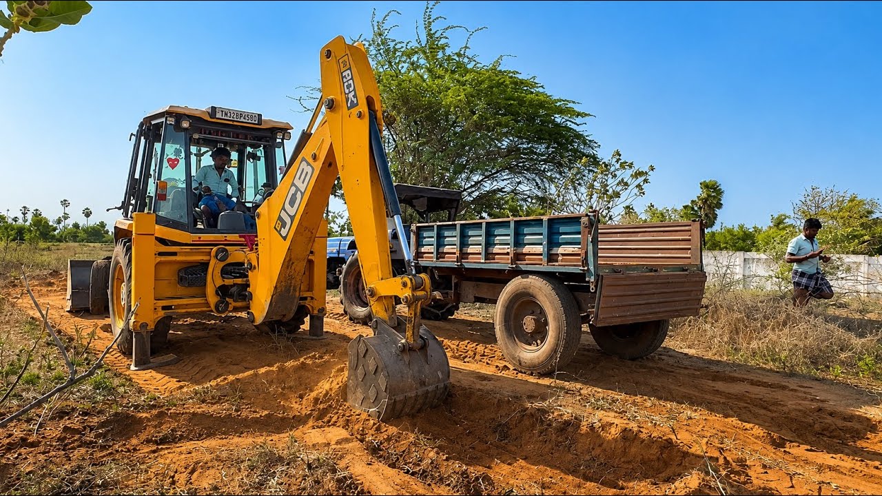 JCB 3DX Deep Pit Digging Work | Tractor Trailer Loading | Heavy Equipment Working