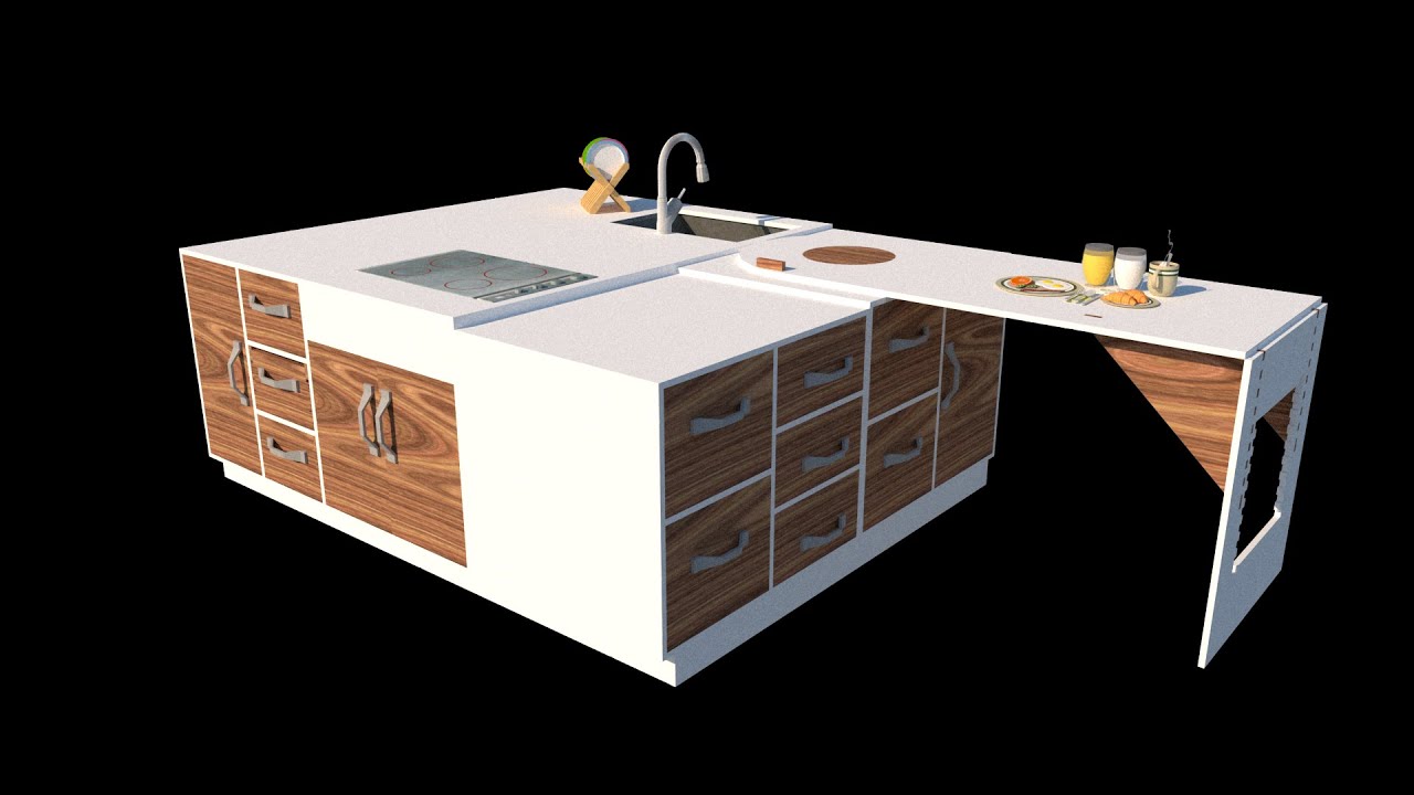 👉Curso de modelado de muebles 3d sketchup💻, para Maquinas CNC🔨. #20  isla para cosina