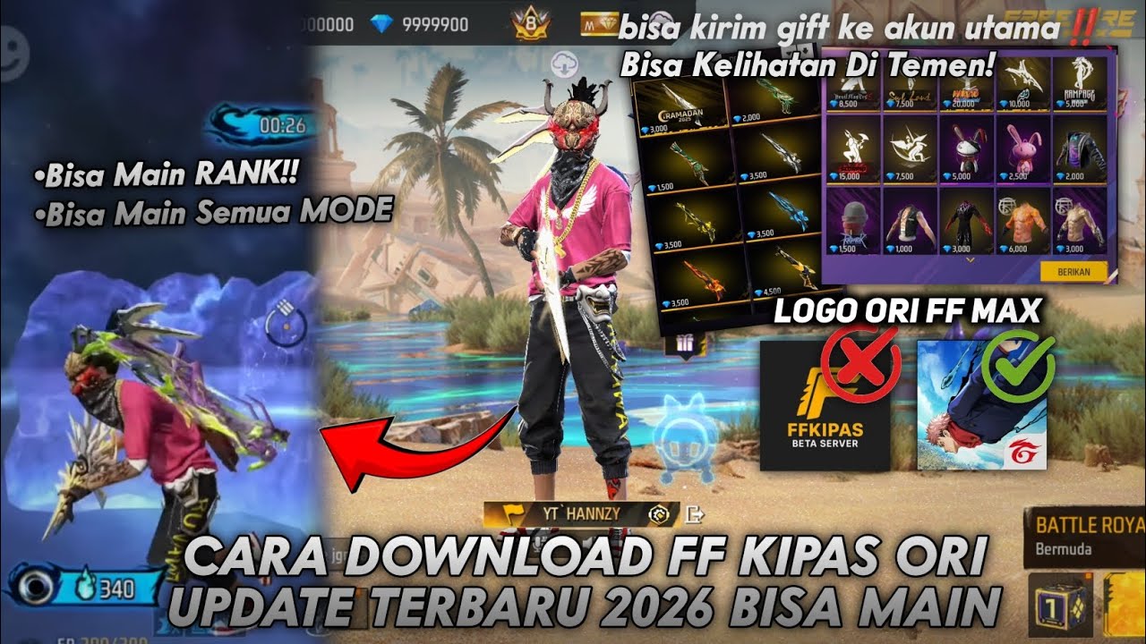 CARA DOWNLOAD FF KIPAS ORI DI ANDROID NO ROOT UPDATE TERBARU 2026‼️ CARA LOGIN FF KIPAS WORK 100%‼️🔥