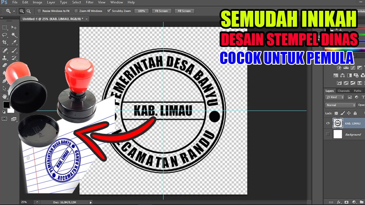 CARA DESAIN STEMPEL DENGAN PHOTOSHOP | COCOK UNTUK PEMULA