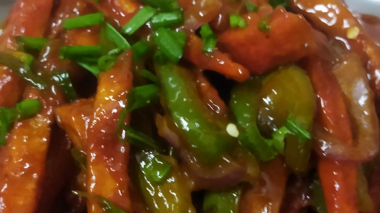 #Crispy Chilli Potato recipea #simple recipe to make them at home, inspired by popular street-style