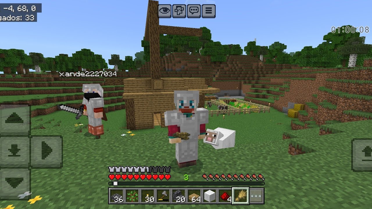 Jogando no mundo do meu amigo por uma hora