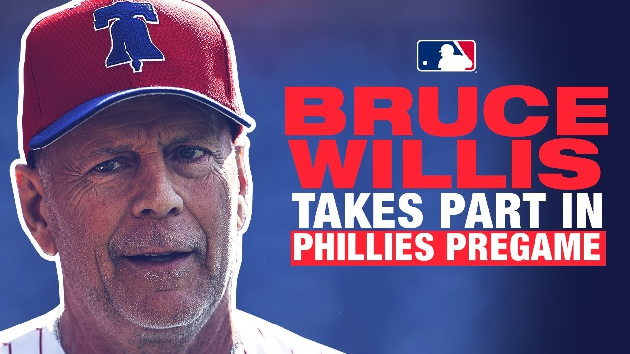 Bruce Willis takes BP, throws first pitch in Philly