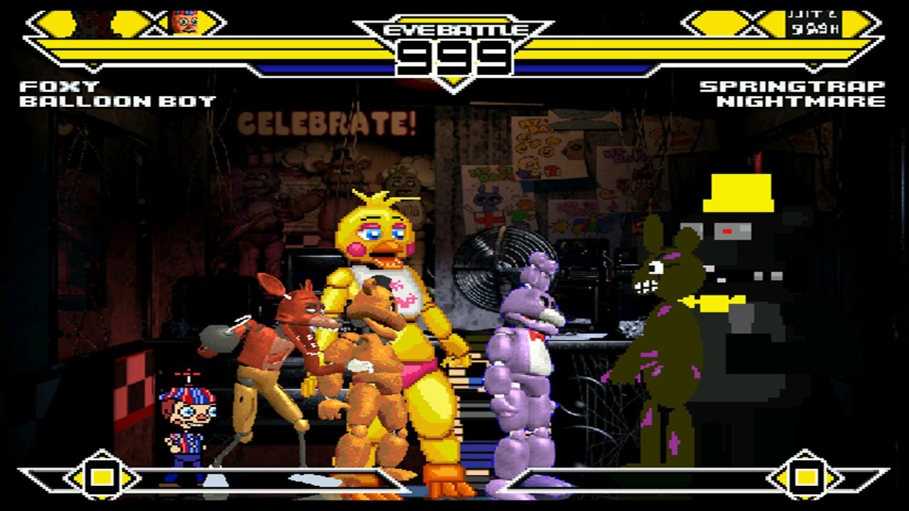 Five Nights at Freddy's Party 4v4 Patch MUGEN 1.0 Battle!!!