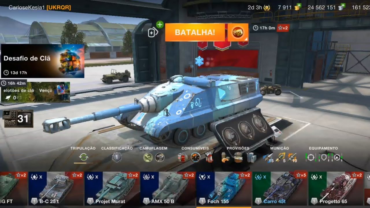 World of tanks blitz jogando no celular mobile VS computador tank Foch 155 tier 10 França 