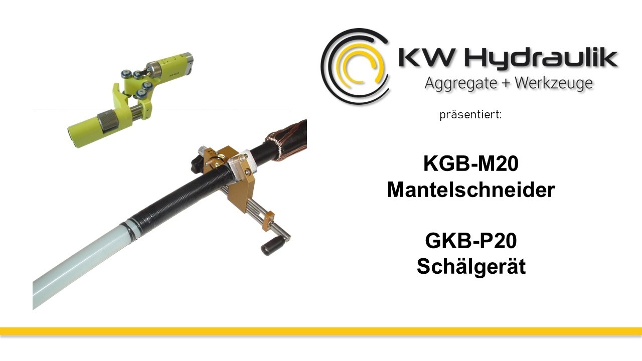 KW Hydraulik GB-M20 Abmantelwerkzeug und GB-P20 Feldbegrenzungschälgerät bis Ø50mm