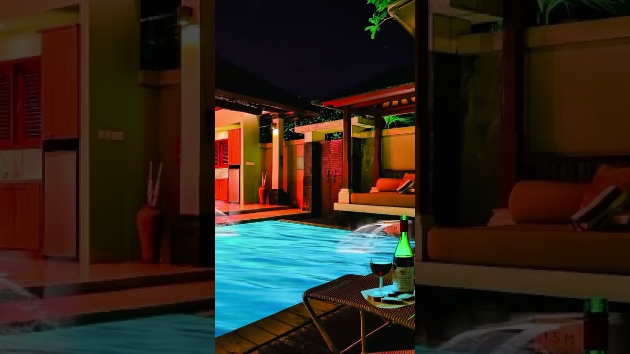Relax by this Private Pool with Fountains & Cozy Fire Pit Patio | Luxury Pool Sounds For Relaxing