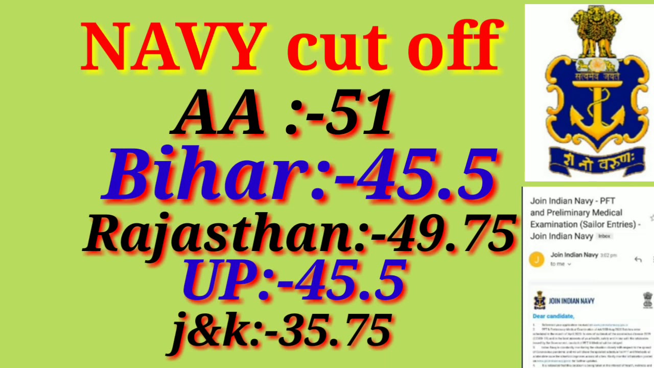 Navy AA ,SSR cut off 2020