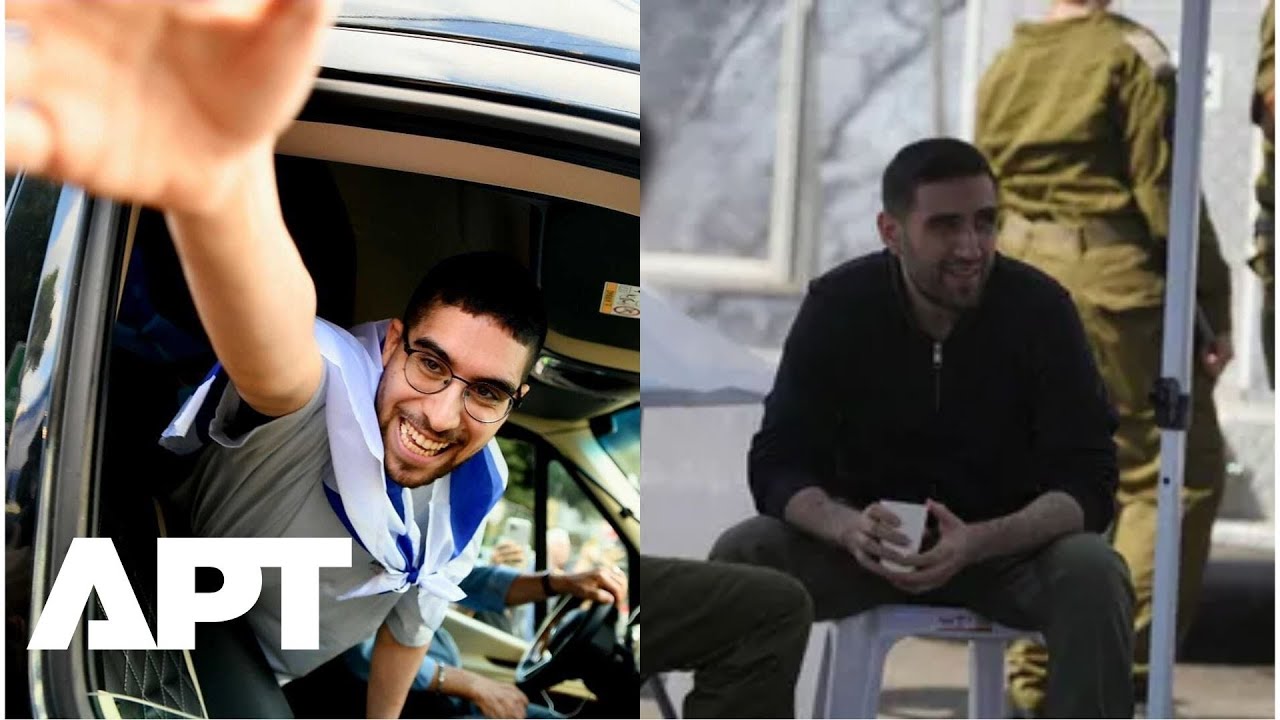 Released Israeli Hostages Evyatar David & Segev Kalfon Return Home After Hospital Stay | APT
