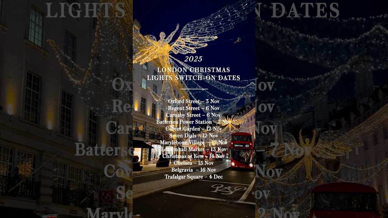 Даты включения рождественских огней в Лондоне в 2025 году #londonchristmas #londontravel Рождеств...