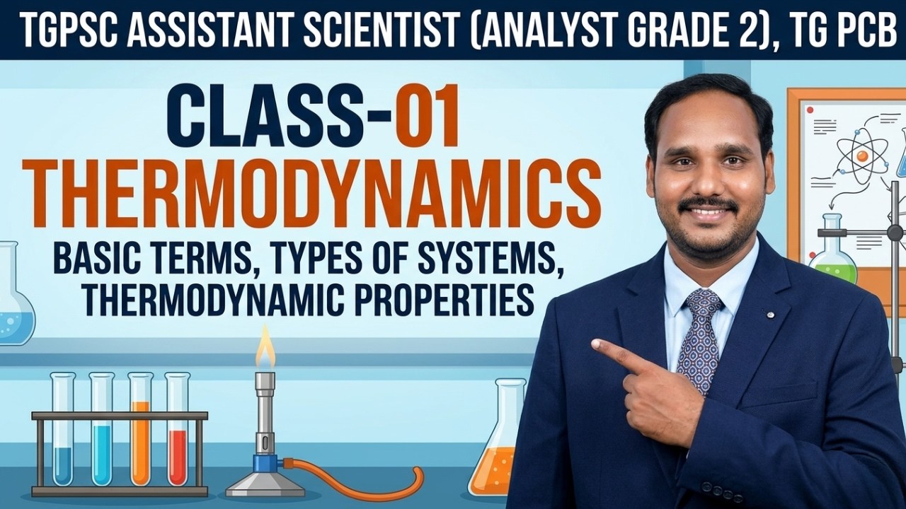 CLASS-01 | THERMODYNAMICS | TG PCB | TGPSC ASSISTANT SCIENTIST (ANALYST GRADE 2) | BIOGENESIS