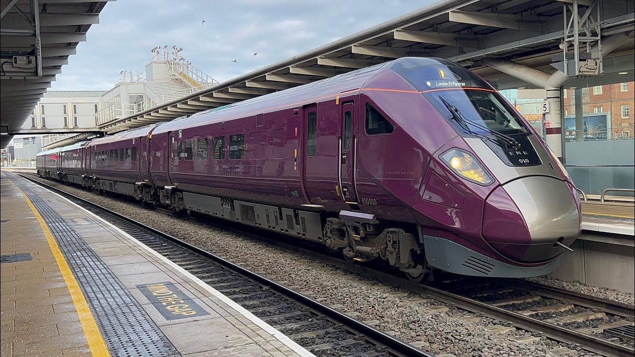 810010 EMR leaving Derby railway station 