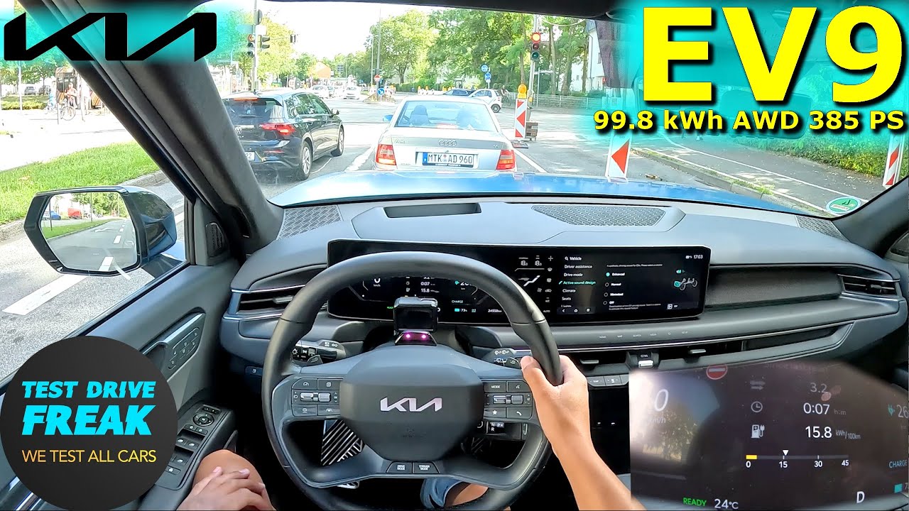 2024 Kia EV9 GT-Line AWD (385 PS) | City POV Drive with Electric Consumption