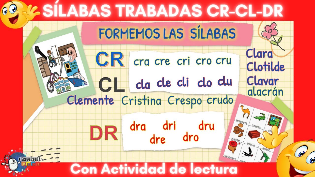SÍLABAS TRABADAS CR-CL-DR 👉Con Actividad 👈