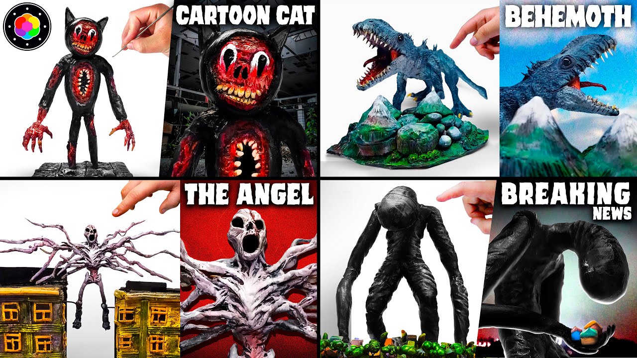 Esculpiendo TODOS los MONSTRUOS de TREVOR HENDERSON! (Cartoon Cat, Behemoth, Breaking) | PlastiVerse