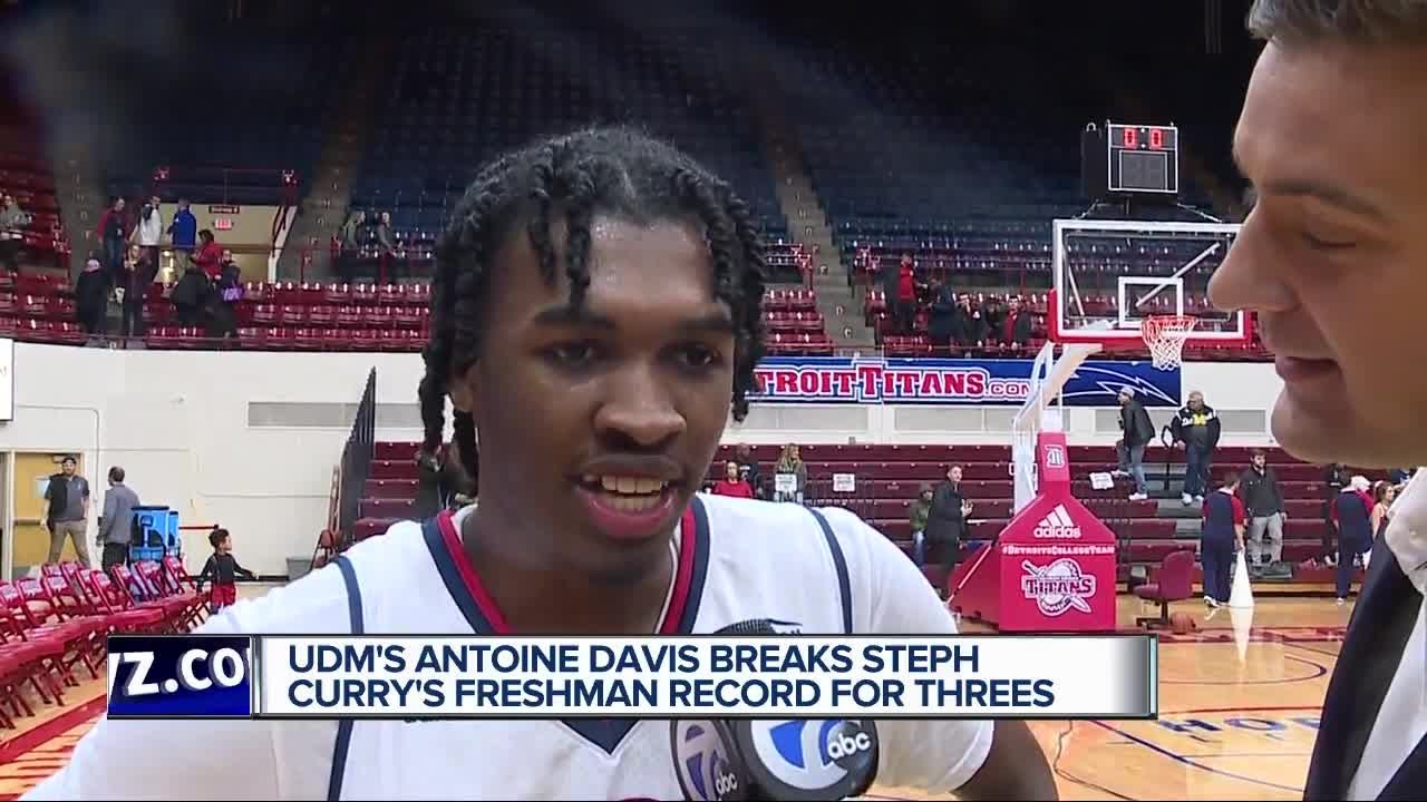 Antoine Davis talks to WXYZ about breaking Steph Curry's three-point freshman record