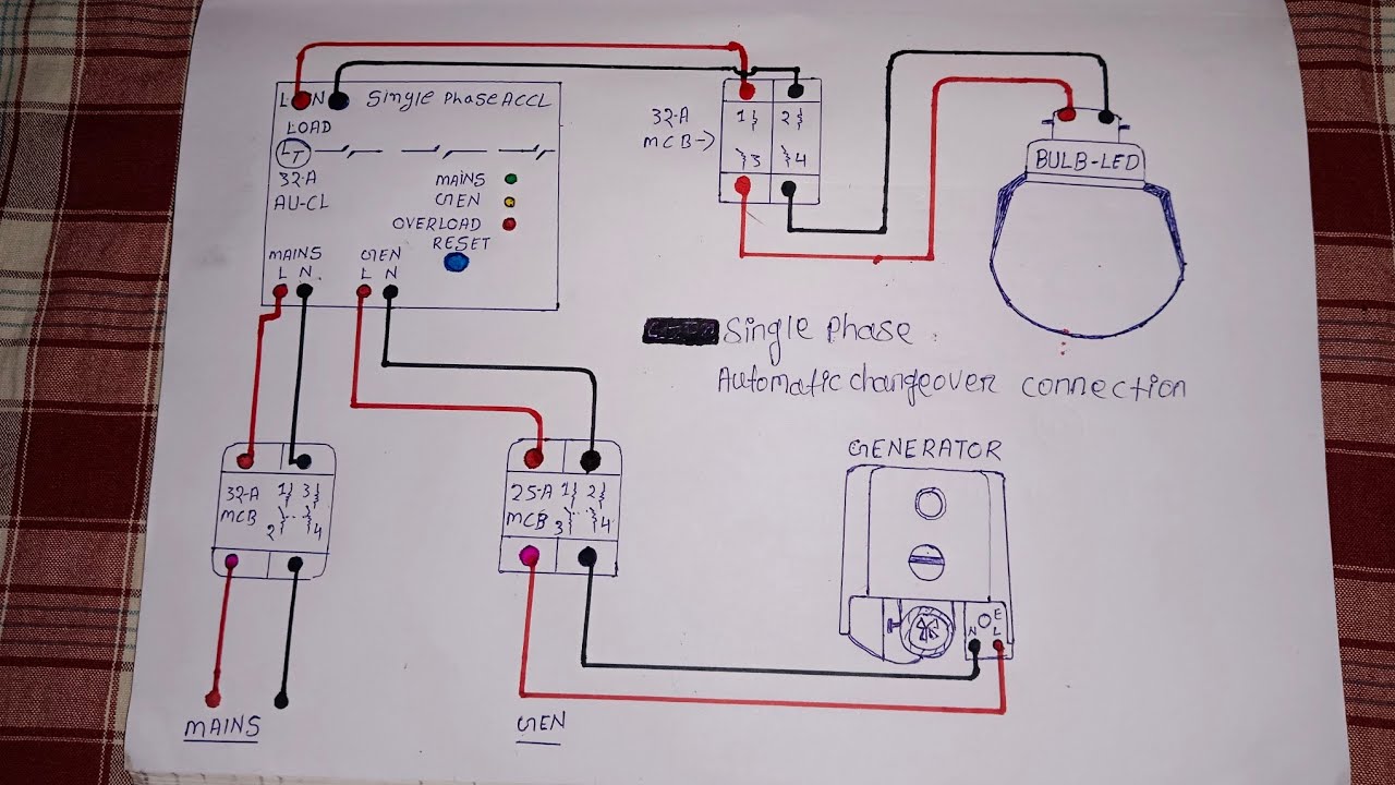 ▶️singel phase Accl changeover connection!Accl automatic changeover connection diagram!iti student