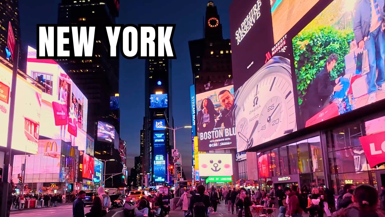 New York POV Walk | Times Square Broadway Night Walk 4K NYC Walking Tour