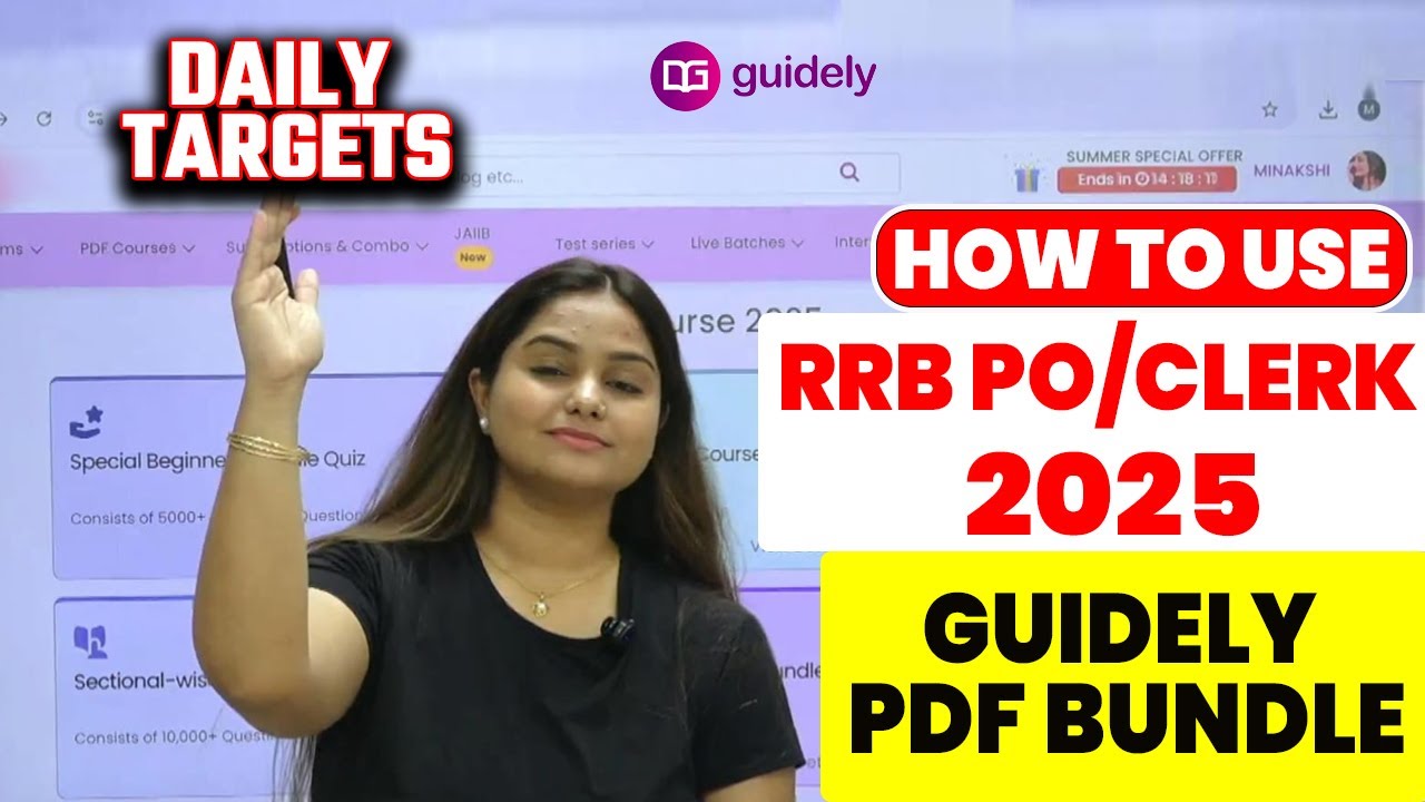 How to Use GUIDELY BUNDLE PDF BUNDLE Course For RRB PO/CLERK 2025 | Daily Targets Minakshi Varshney