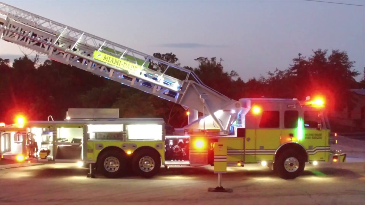 SFEV - Miami Dade Fire Rescue - Sutphen HS6284 SPH100 Aerial Platform - Aerial Walk Around