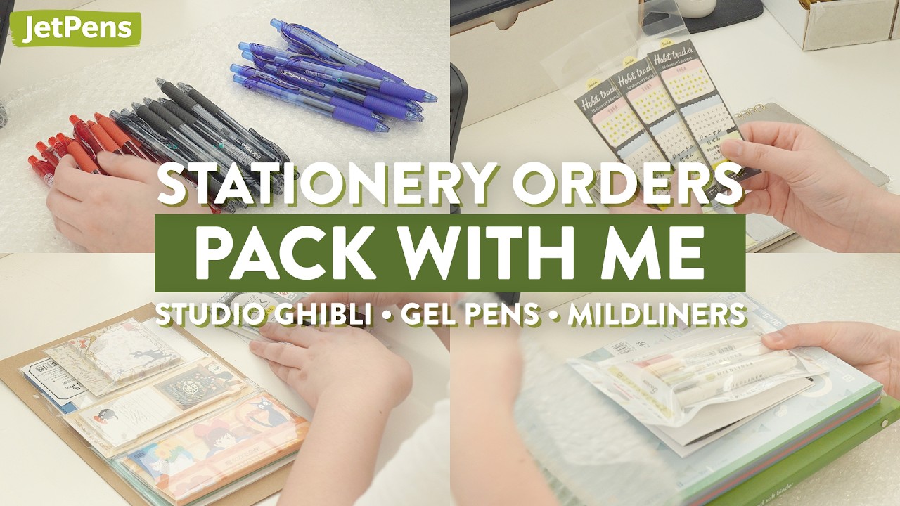 Packing Stationery Orders 📦 Popular Pens, Notebooks, Studio Ghibli Stationery, and More!
