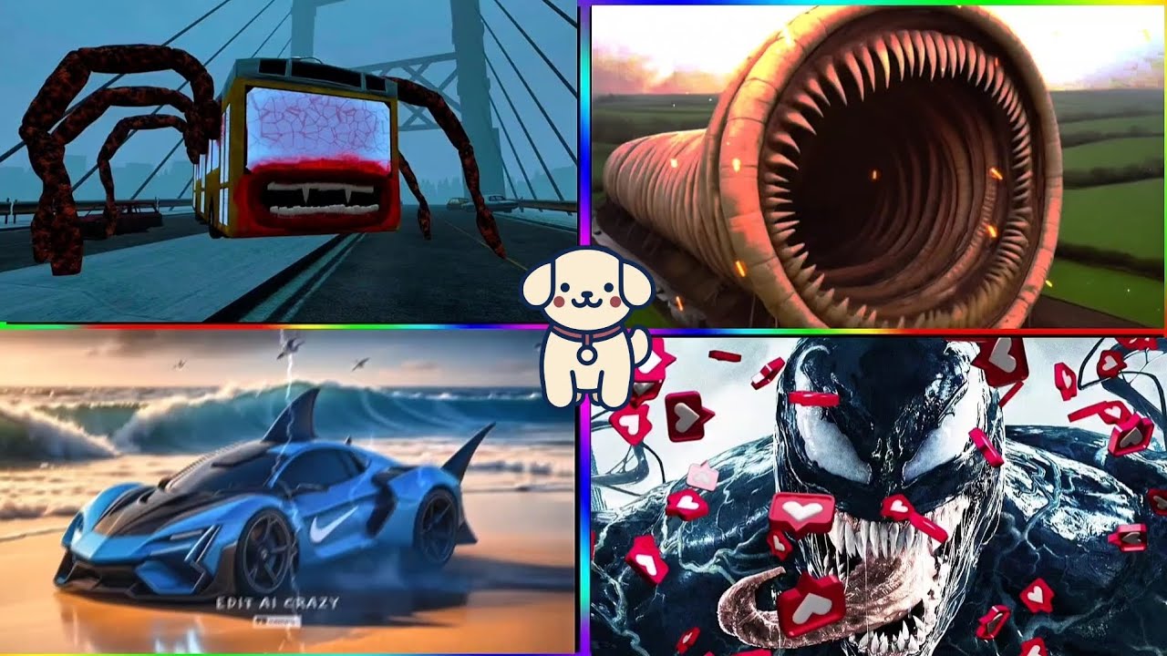 Erasion Worm 🪱😈 🆚 Bus Eater 🚌😱 🆚 Venom 🕷️🖤 🆚 Racing Car 🏎️💨Tiles Hop EDM Rush 