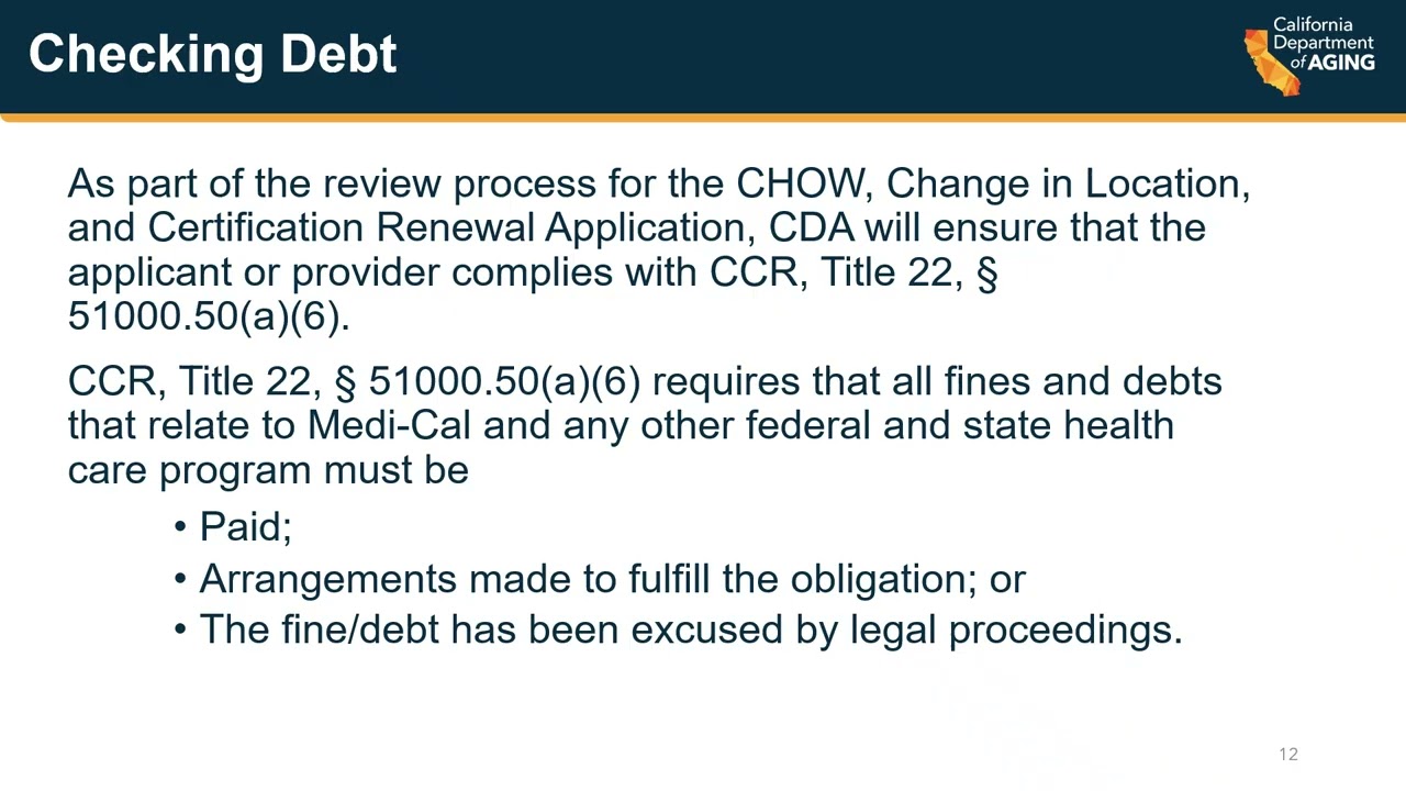 Community-Based Adult Services (CBAS) Certification Renewal (CR) & Change Application Updates