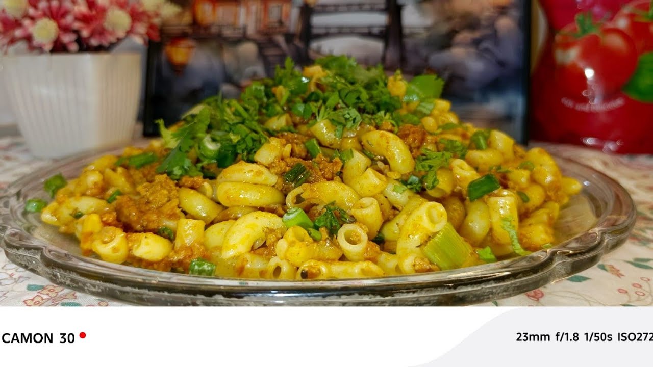Qeema macaroni recipe || chatpata qeema macaroni || recipe by foodie mariam 