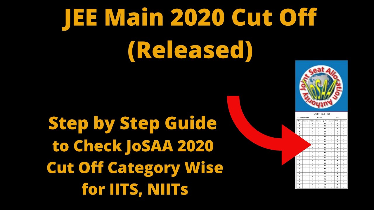 JEE Main 2020 Cut Off (Released) - How to Check JoSAA 2020 Cut Off Category Wise for IITS, NIITs