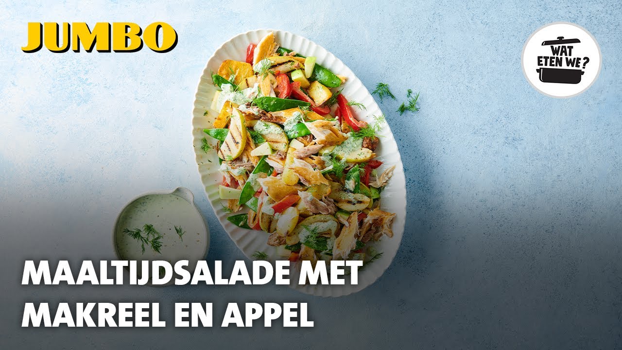 Wat eten we? Maaltijdsalade met makreel en appel