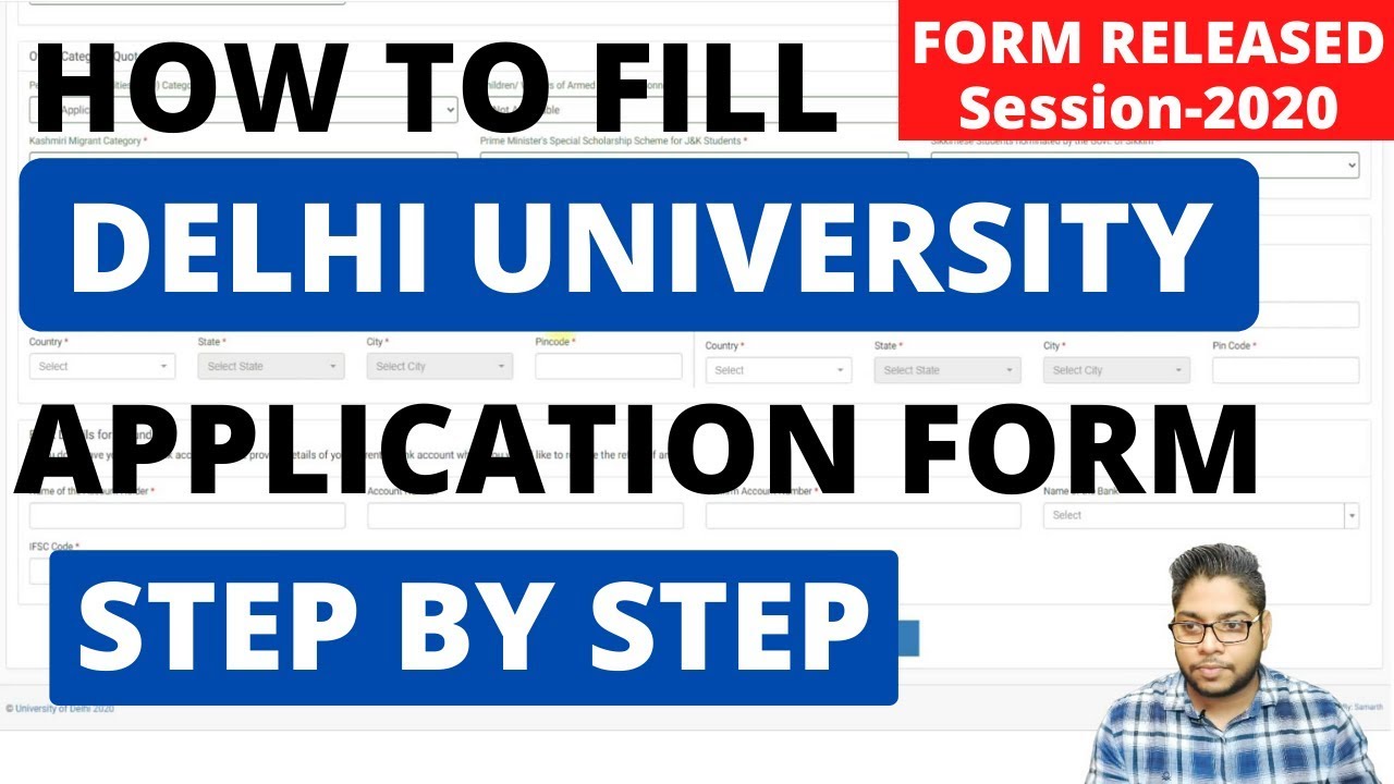How to fill Delhi university application form online DU JAT step by step process