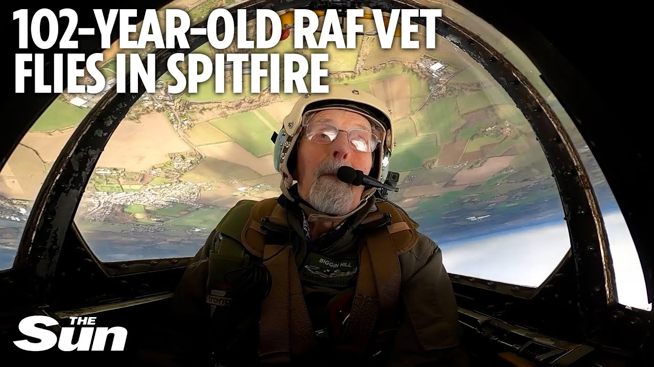 102-year-old former RAF Pilot takes to the skies in Spitfire