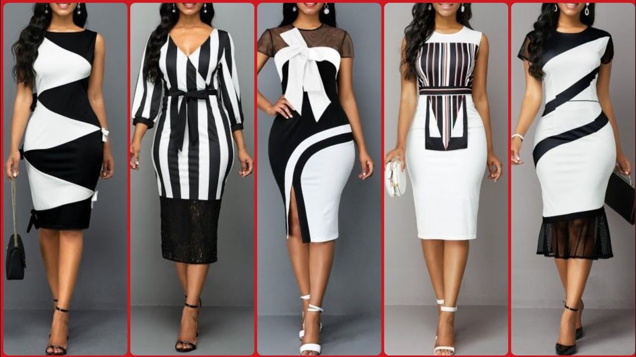 Hottest Black And White Designer Bodycon Dresses 2020 Collection
